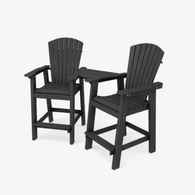 Bar height Adirondack Chair Black