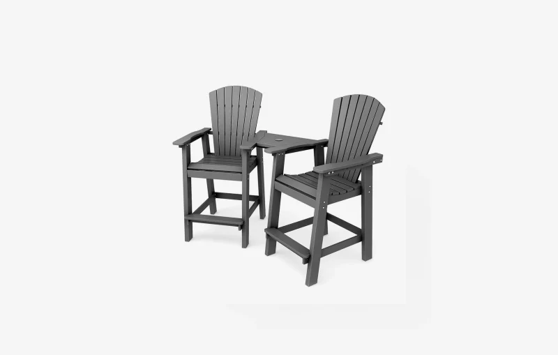 Bar height Adirondack Chair Gray1