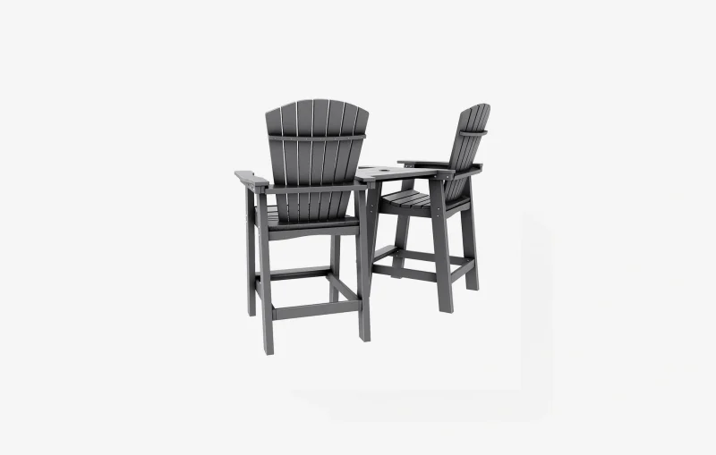 Bar height Adirondack Chair Gray2
