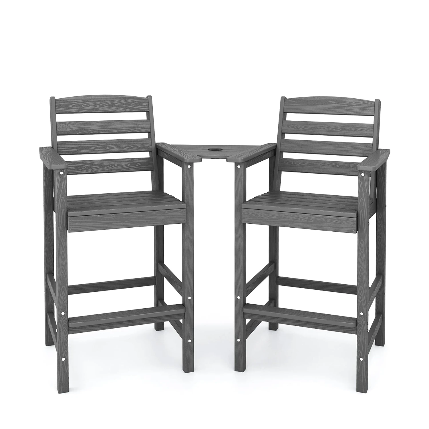 GRANGE Tete-a-Tete Bar Arm Chair Set in Dark Gray