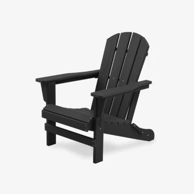 HDPE Folding Adirondack Chair Black