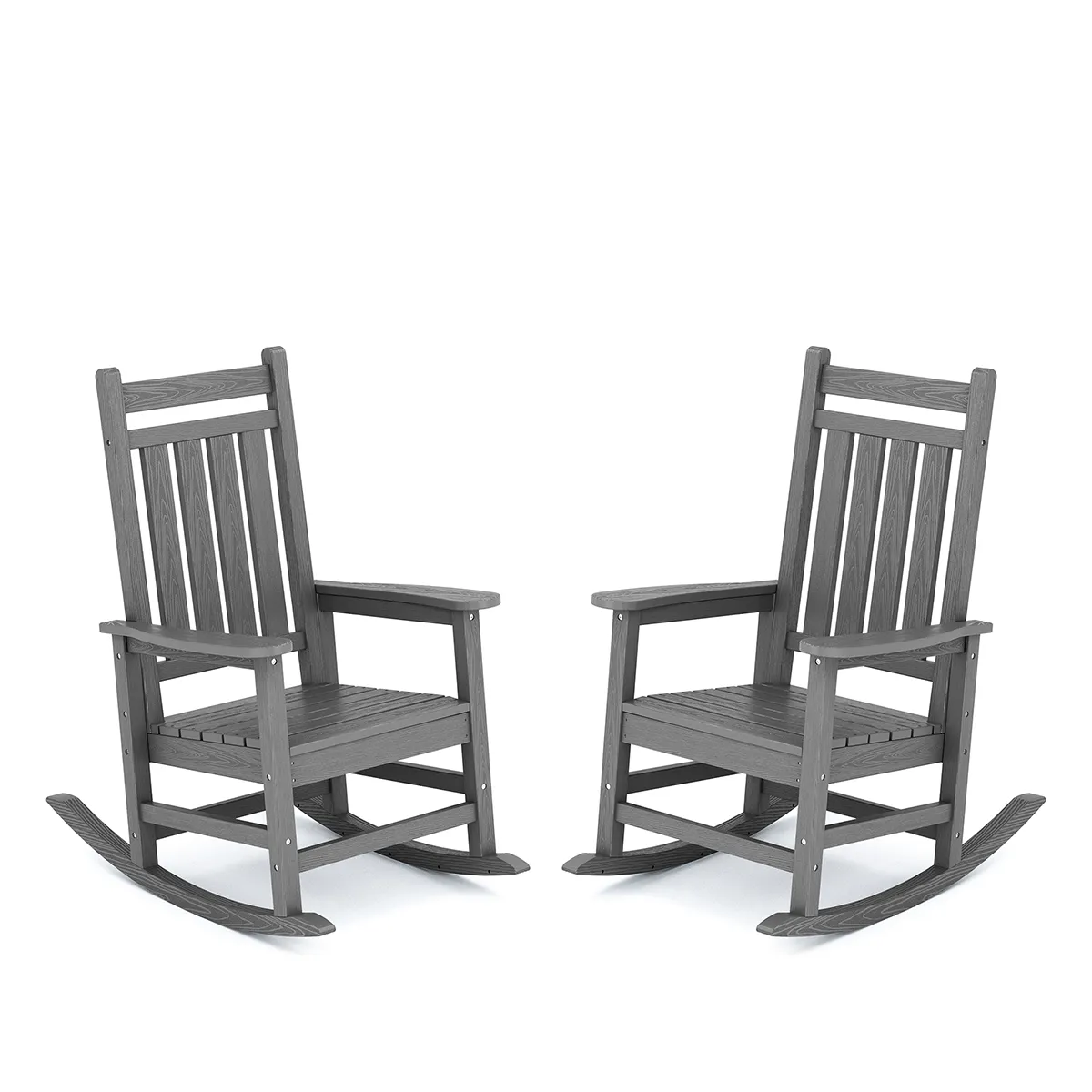 Dark Gray Outdoor Poch Rocking Chair Set of 2