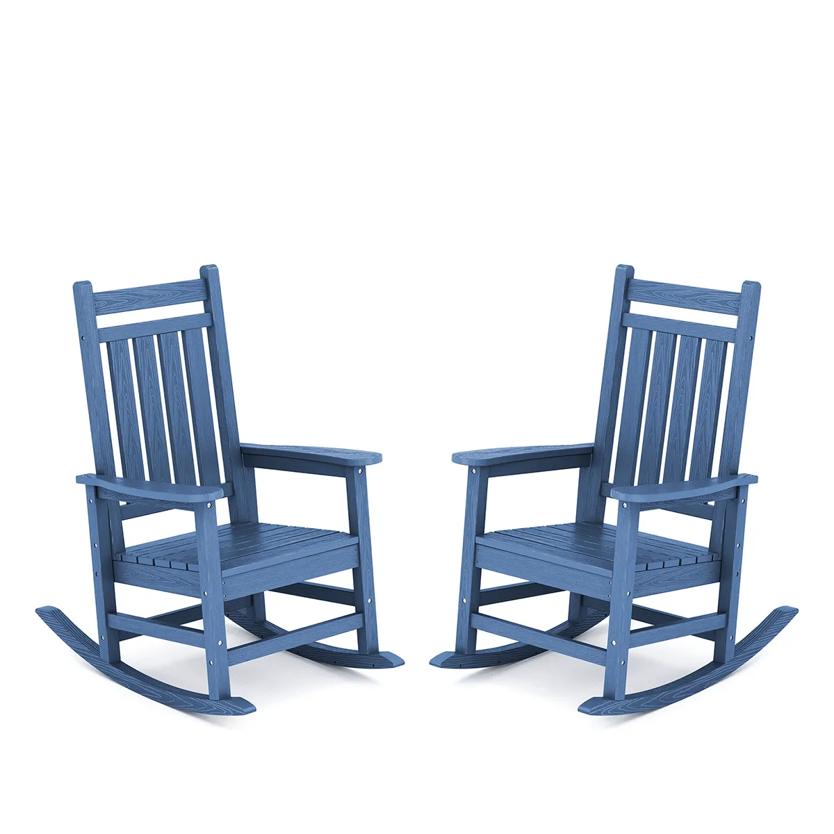 SERWALL Outdoor HDPE Poly Porch Rocking Chairs Set of 2, All-weather Resistant Rocker