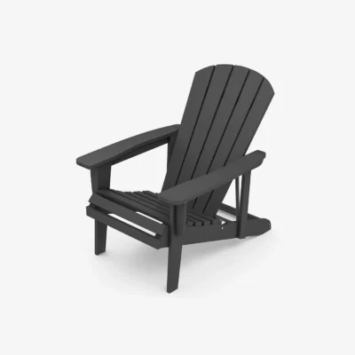 Reclining Adirondack Chair with Adjustable Backrest-Black