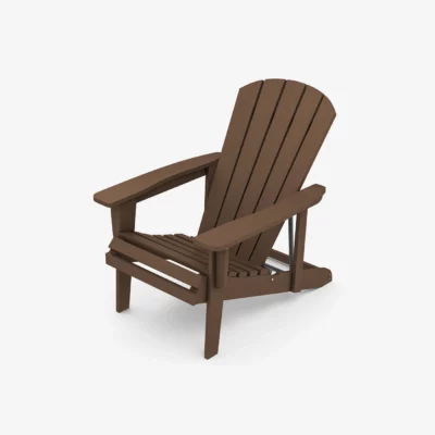 Reclining Adirondack Chair with Adjustable Backrest-Brown