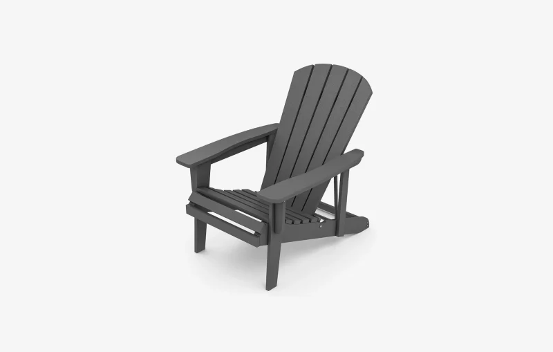 Reclining Adirondack Chair with Adjustable Backrest-Gray