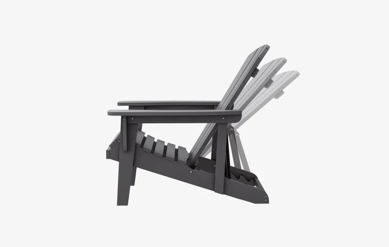 Reclining Adirondack Chair with Adjustable Backrest-Grey Reclining