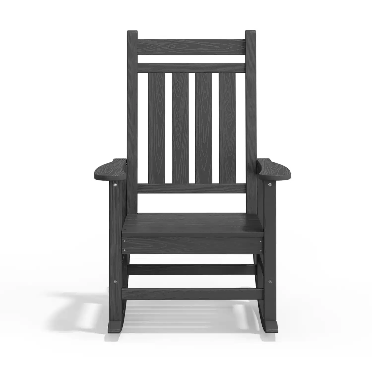 Serwall Dark Gray Front Porch Rocking Chair Front View