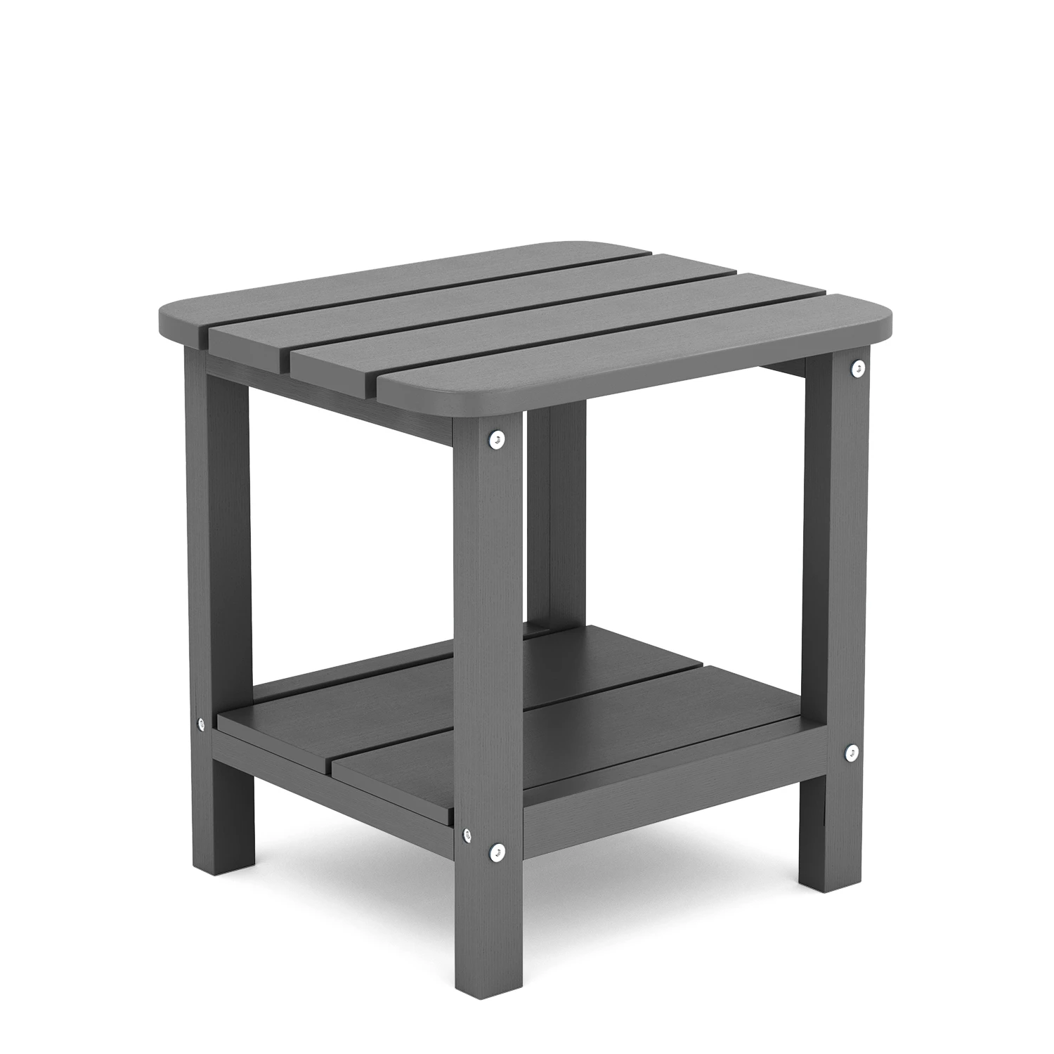 Two Shelf Side Table in Dark Gray