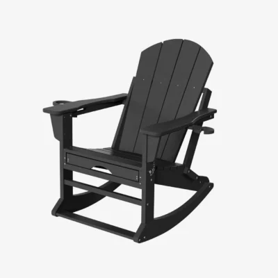 Versatile Folding Adirondack Rocking Chair Black