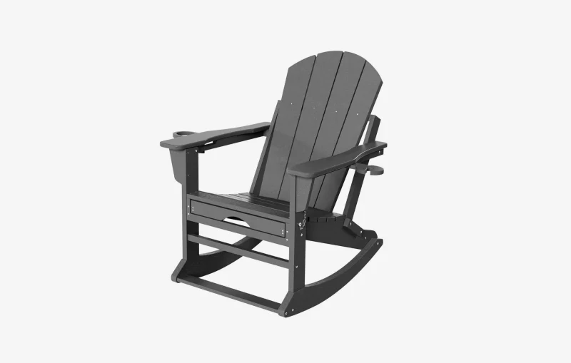 Versatile Folding Adirondack Rocking Chair Gray1
