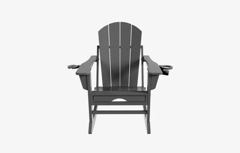 Versatile Folding Adirondack Rocking Chair Gray3