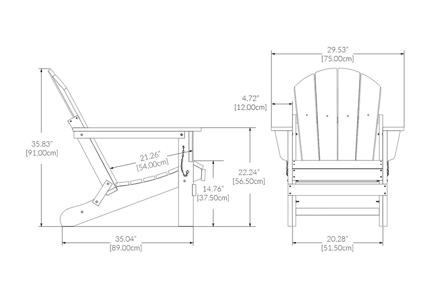 Folding Adirondack Chairs Dimension
