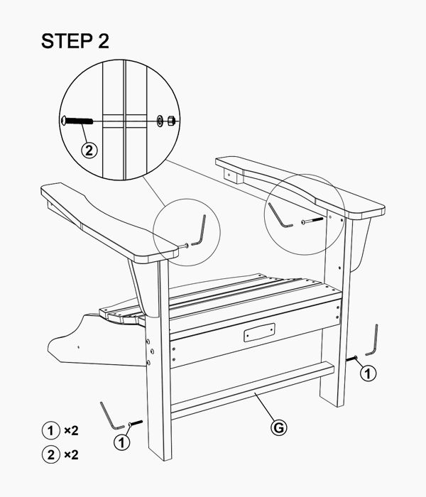 modern adirondack chairs assembly step2