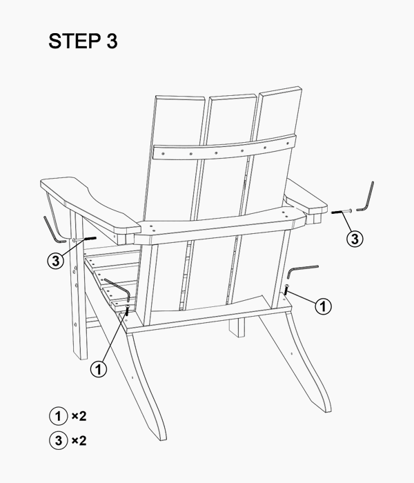 modern adirondack chairs assembly step3