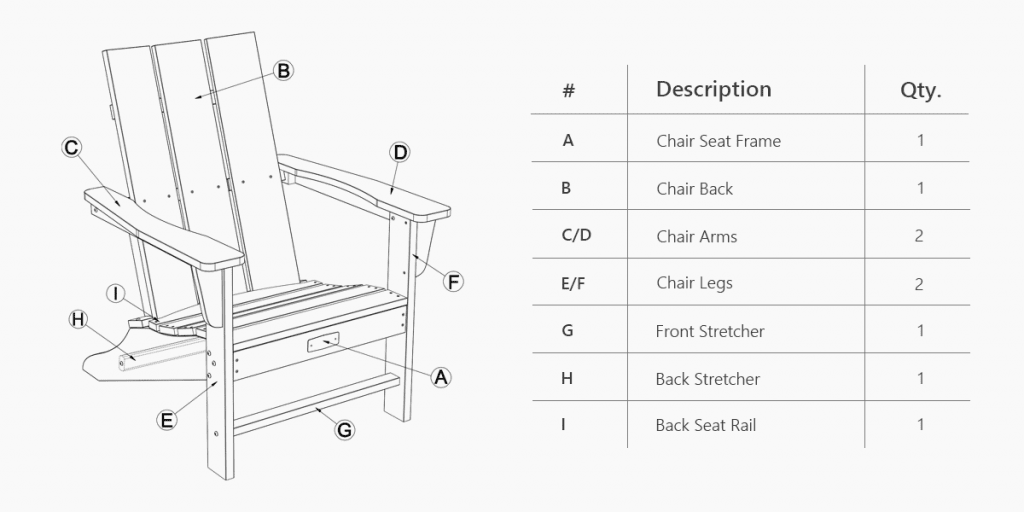 parts of modern adirondack chairs
