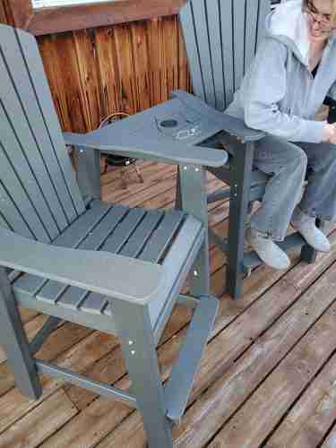Bar Height Adirondack Chairs with Connecting Table photo review