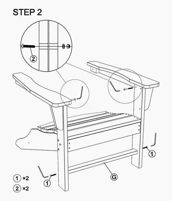 traditional adirondack chairs assembly step2