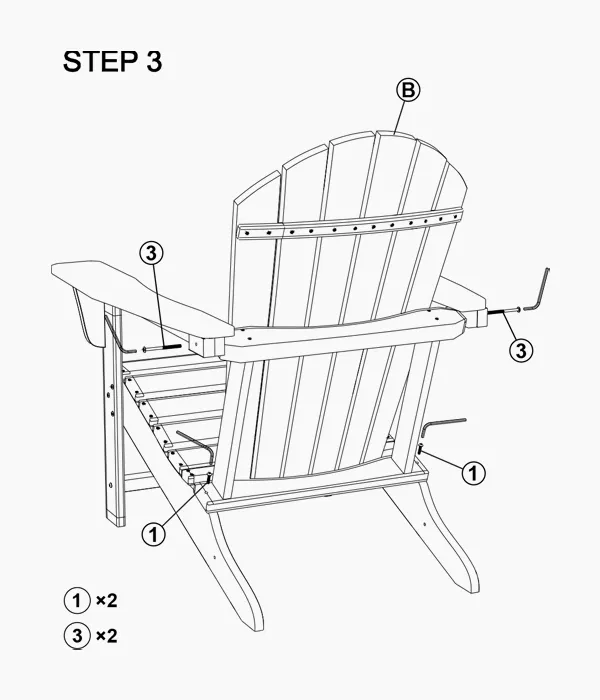 traditional adirondack chairs assembly step3