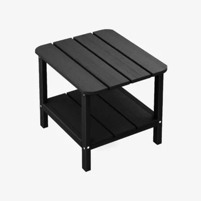 Outdoor Oversize Two Tier Side Table Black