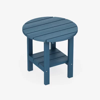Outdoor Round Two Tier Side Table Blue