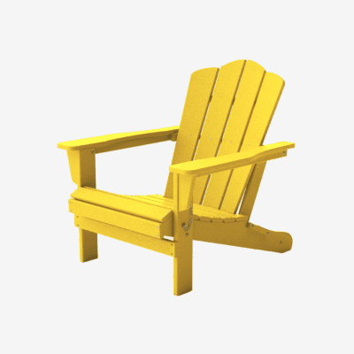 Vintage Folding Adirondack Chair Yellow