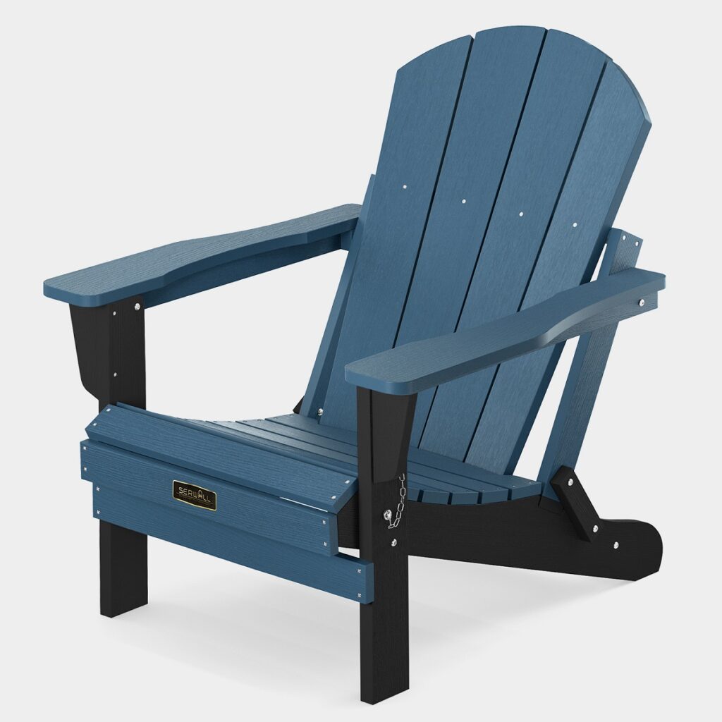 Classic Folding Adirondack Chair Blue Dianne Dark Grey