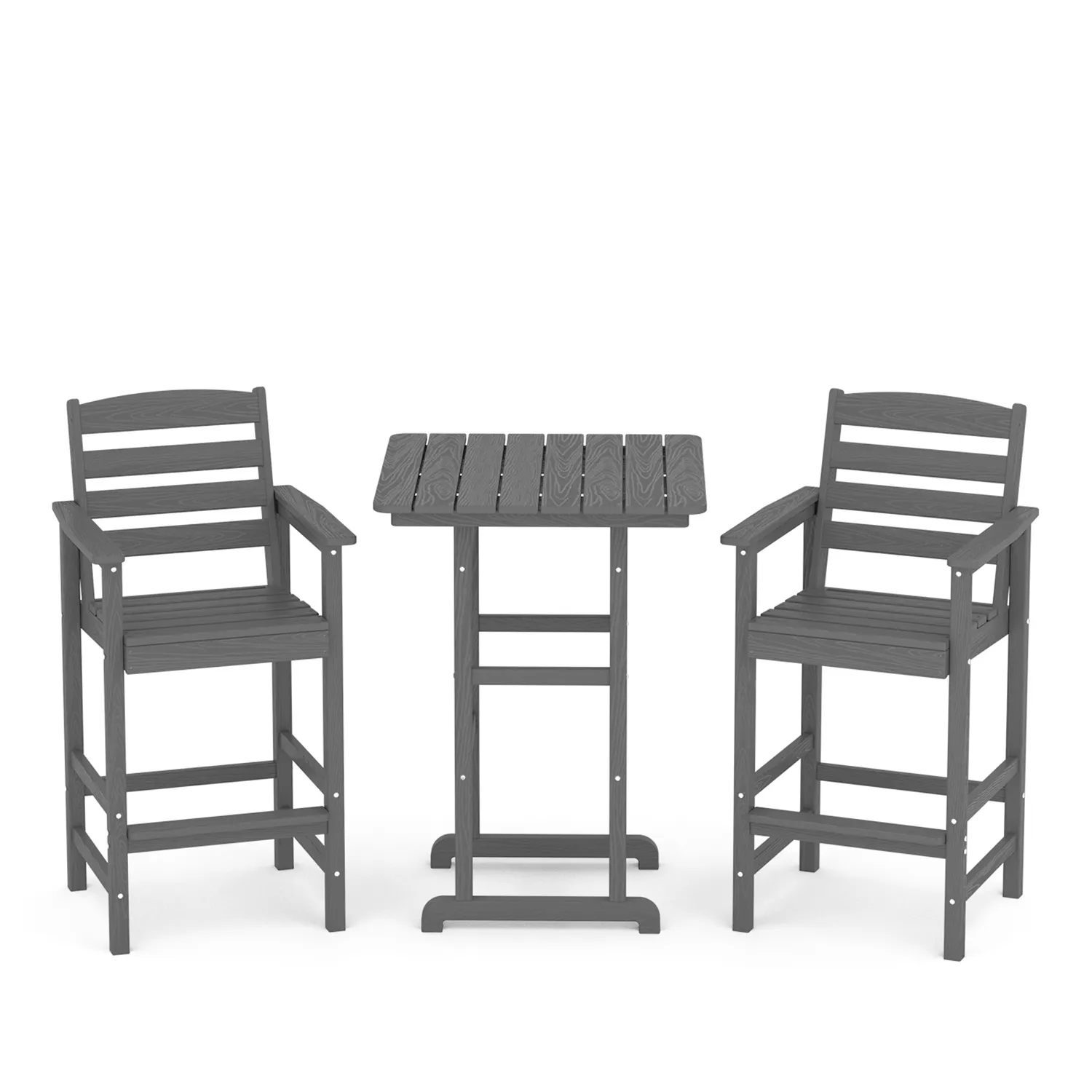 Serwall Dark Gray Outdoor tall adirondack chair Set