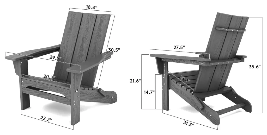 Modern Adirondack Chair Dimension
