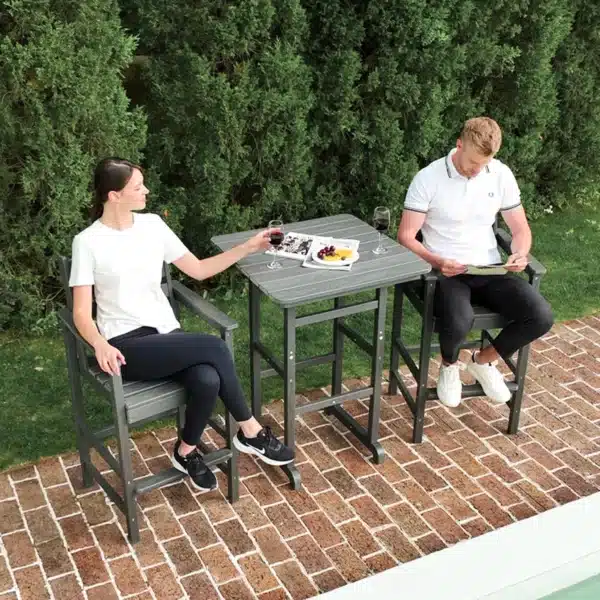 3 Piece Outdoor Bar Set on the Garden