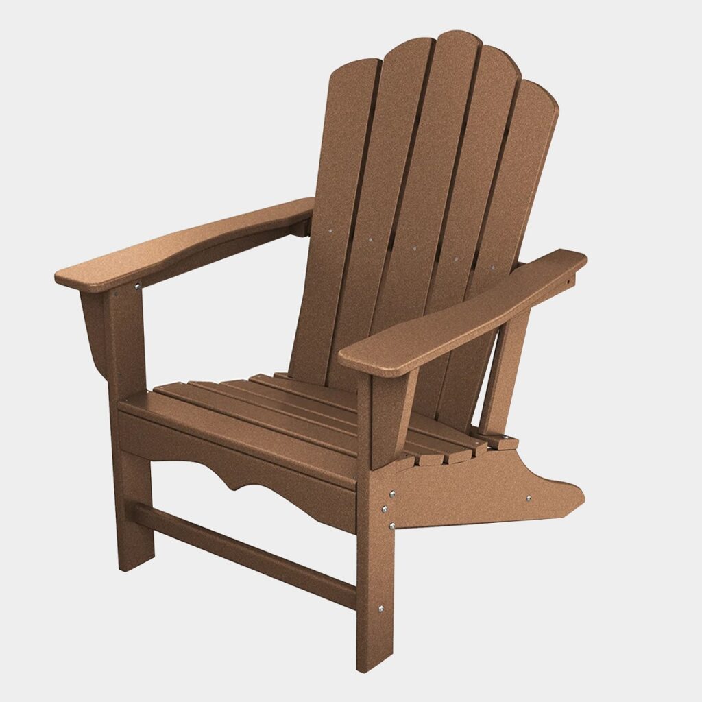 Teak Vintage HDPE Poly Adirondack Chair-