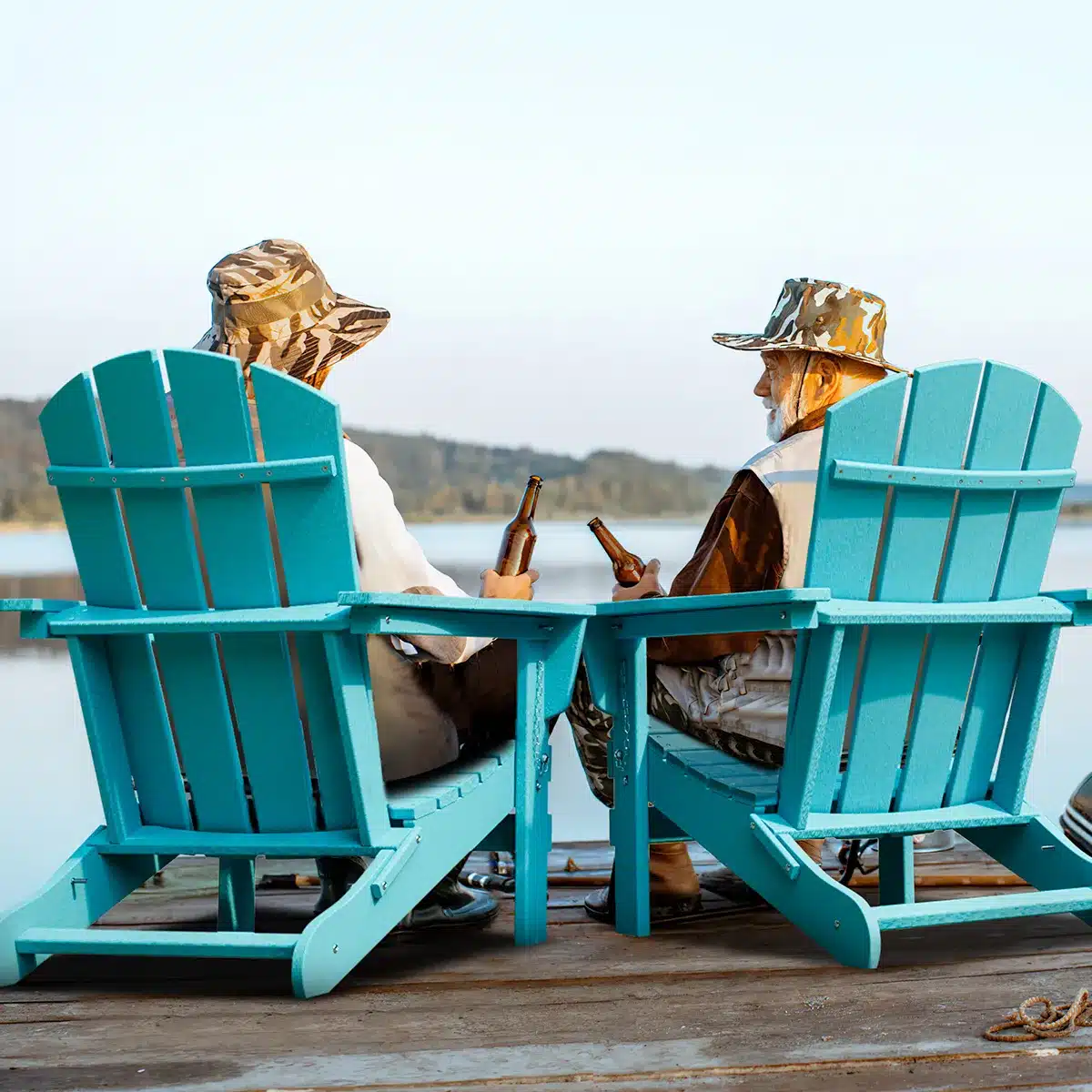 Navy Blue Classic Folding Adirondack Chairs