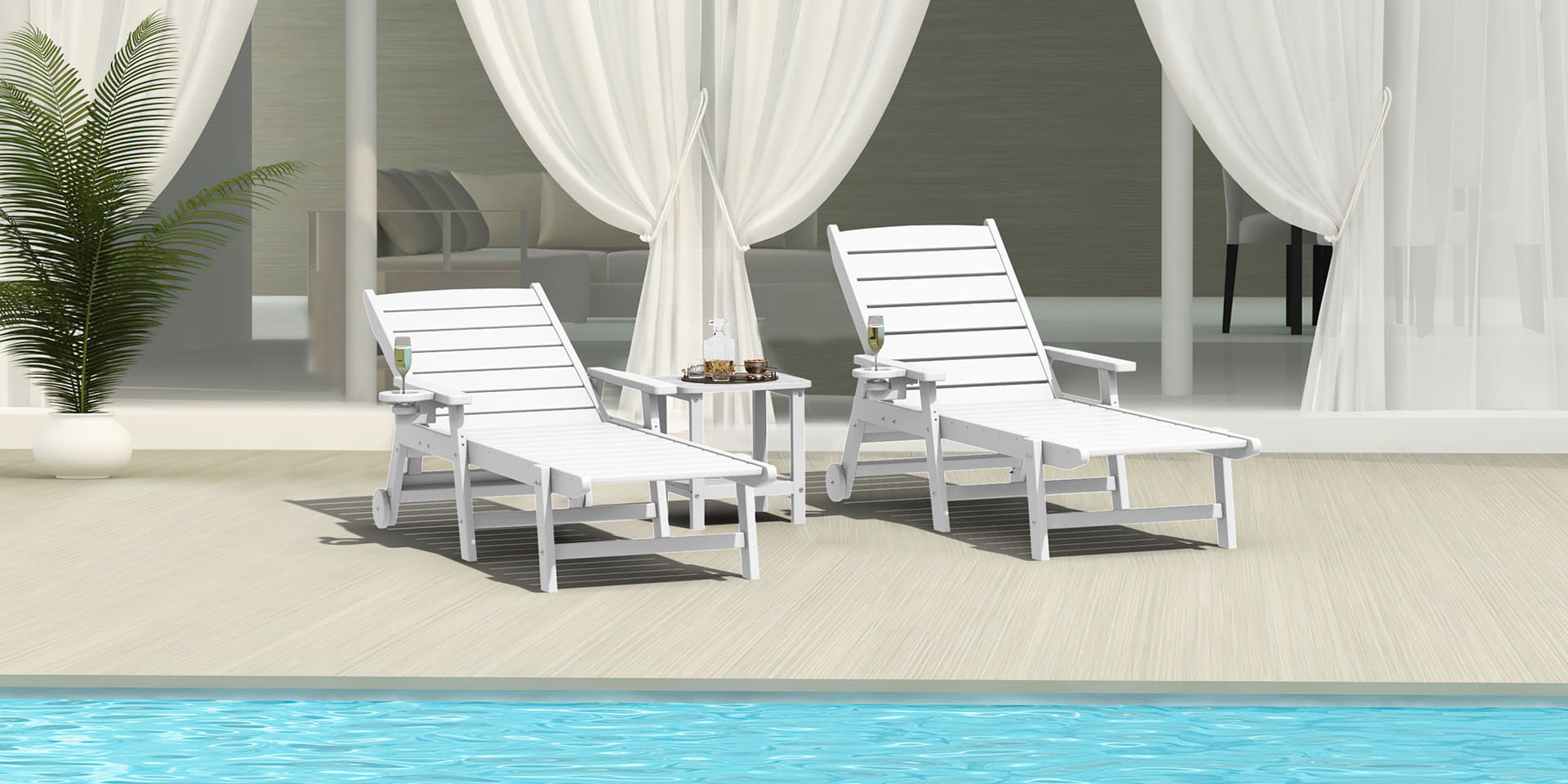 Outdoor Chaise Lounge by the pool