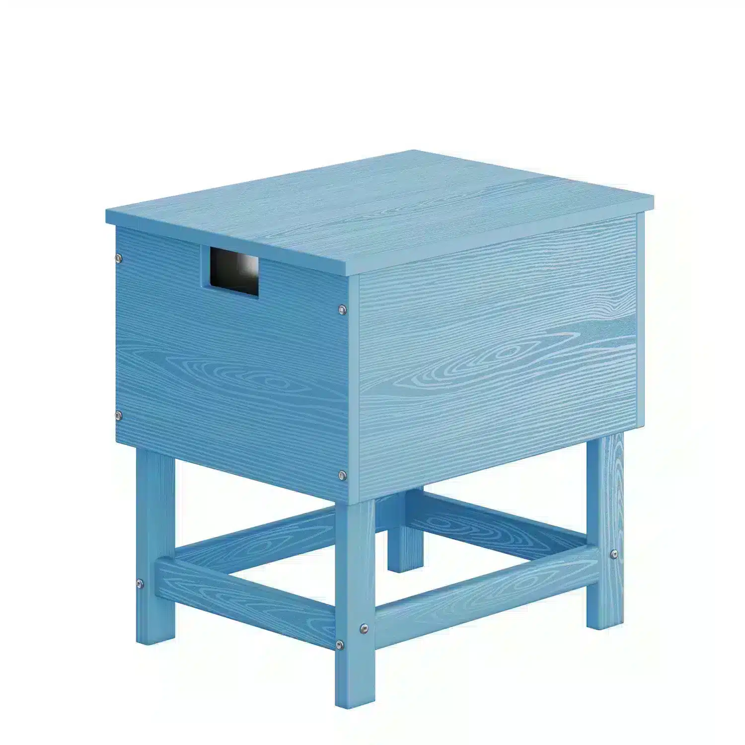 SERWALL HDPE Poly Outdoor Ice Bin Chill Side Table with Storage - Aqua Blue, Black, Brown, Dark Gray, Light Blue, Navy, Red, White