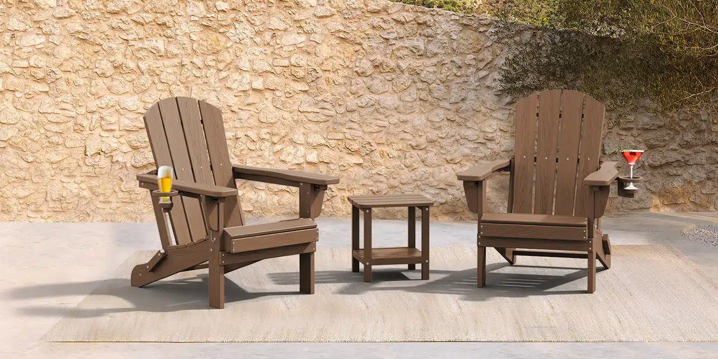 Brown Adjustable Back Adirondack Cchair Set of 2 on the Porch