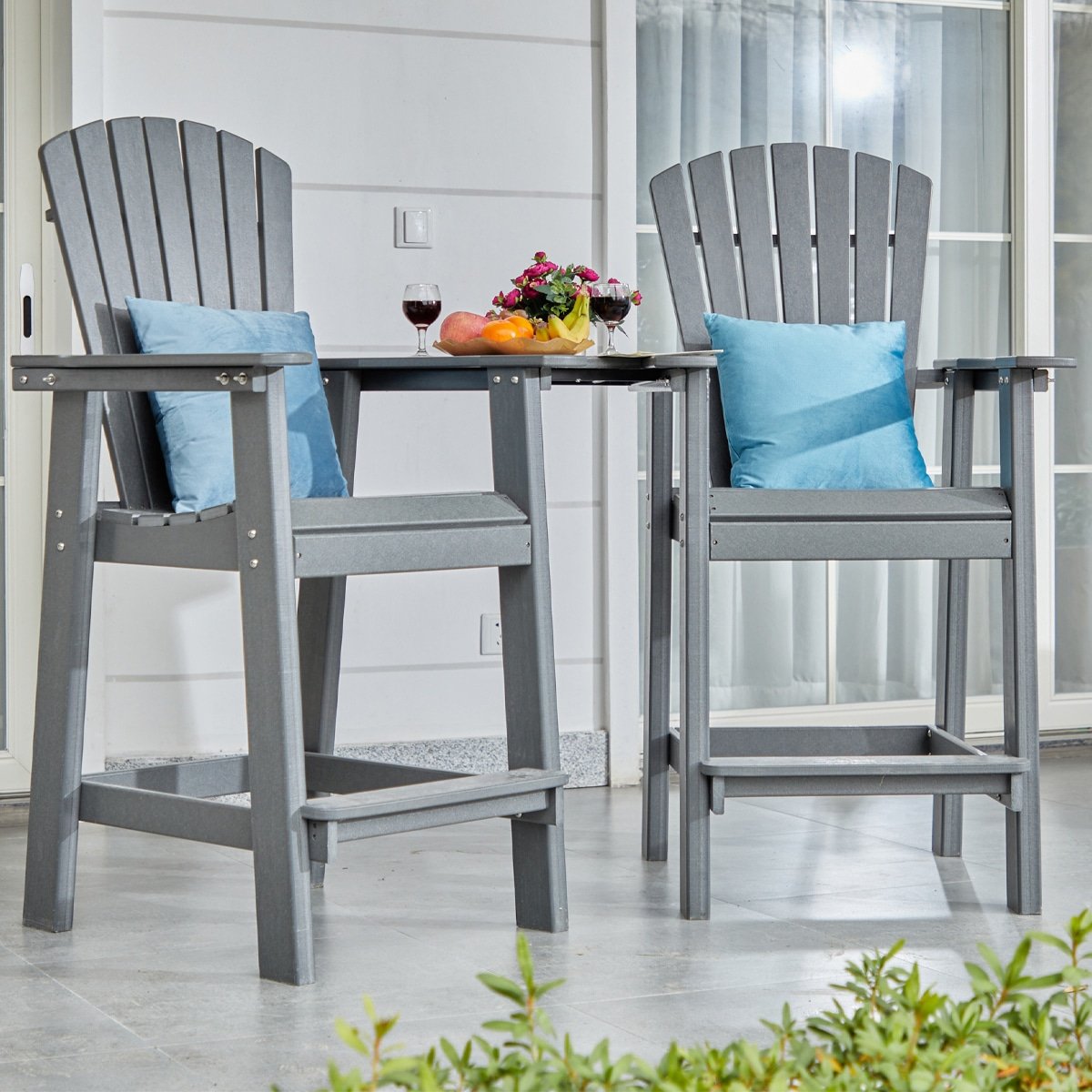 Bar Height Adirondack Tete a Tete Chair - square