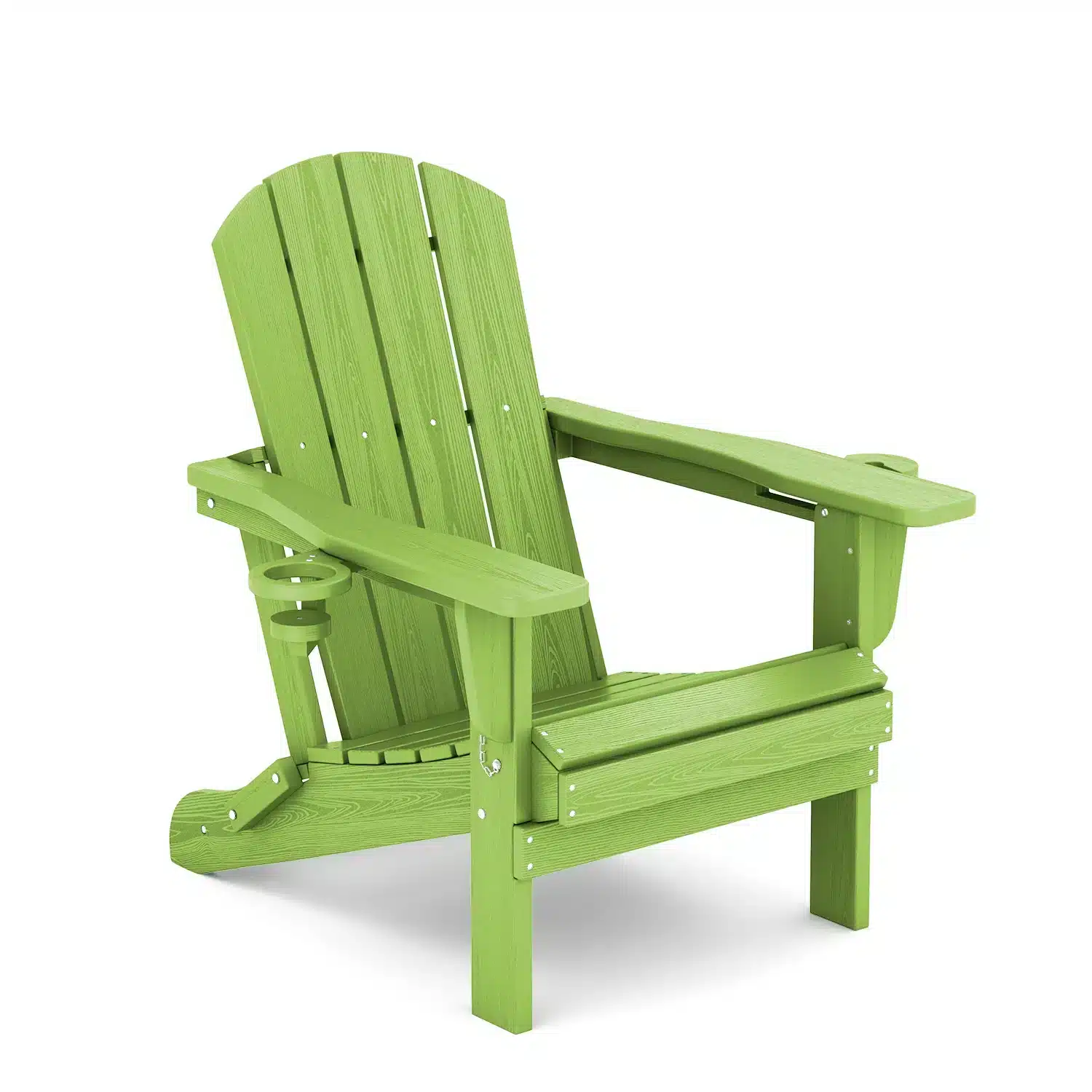 classic folding adirondack chair with two cup holders in apple green Classic Folding Adirondack Chair with Two Cup Holders in Apple Green