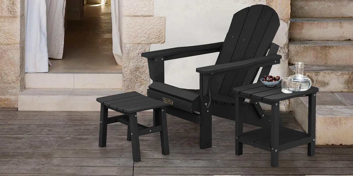 Plastic Adirondack Chair Ottoman PE- lifestyle1