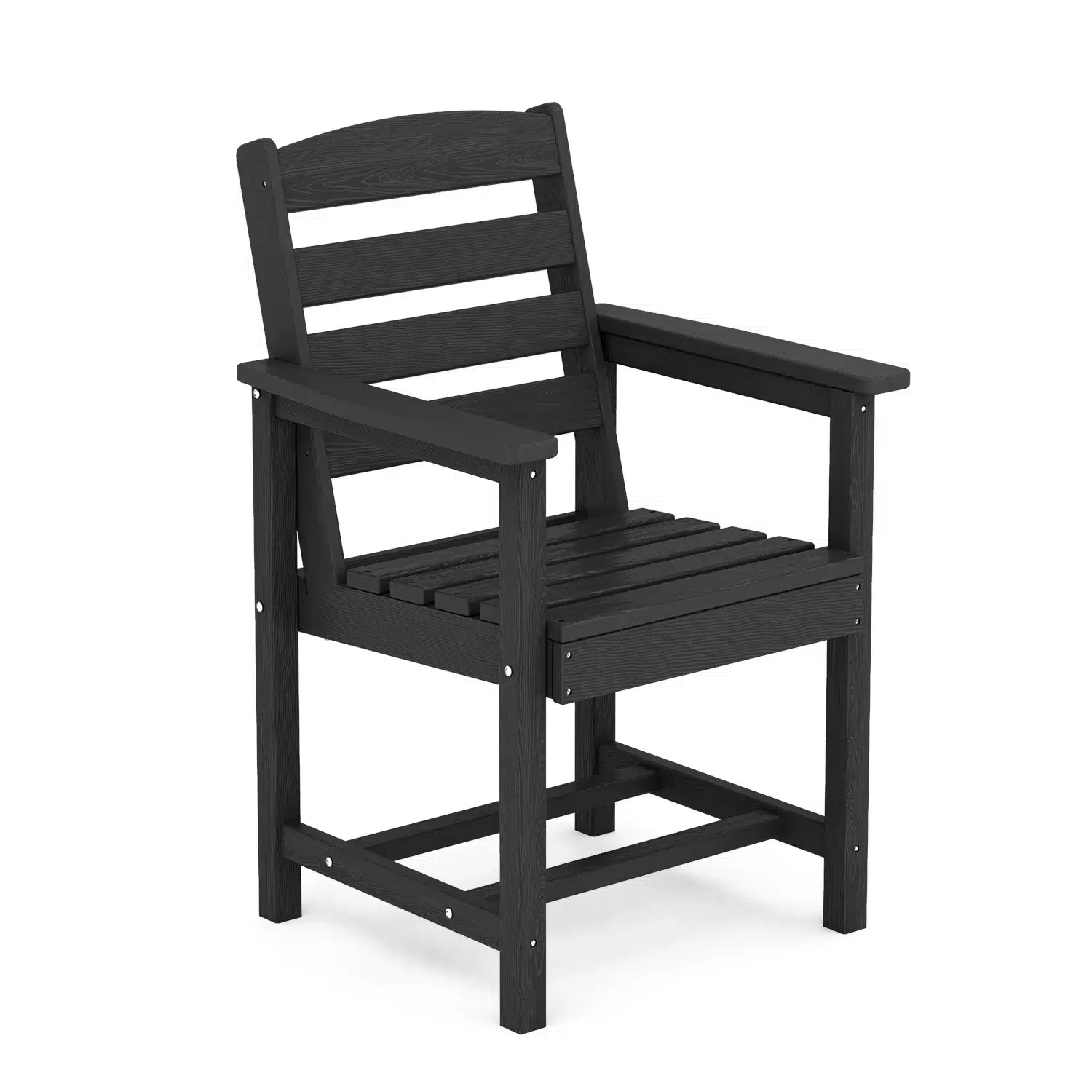 Durable All-weather Poly Outdoor Dining Armchair, Waterproof Dining Seats - Aqua Blue, Black, Brown, Burgundy, Coffee, Dark Gray, Navy, White