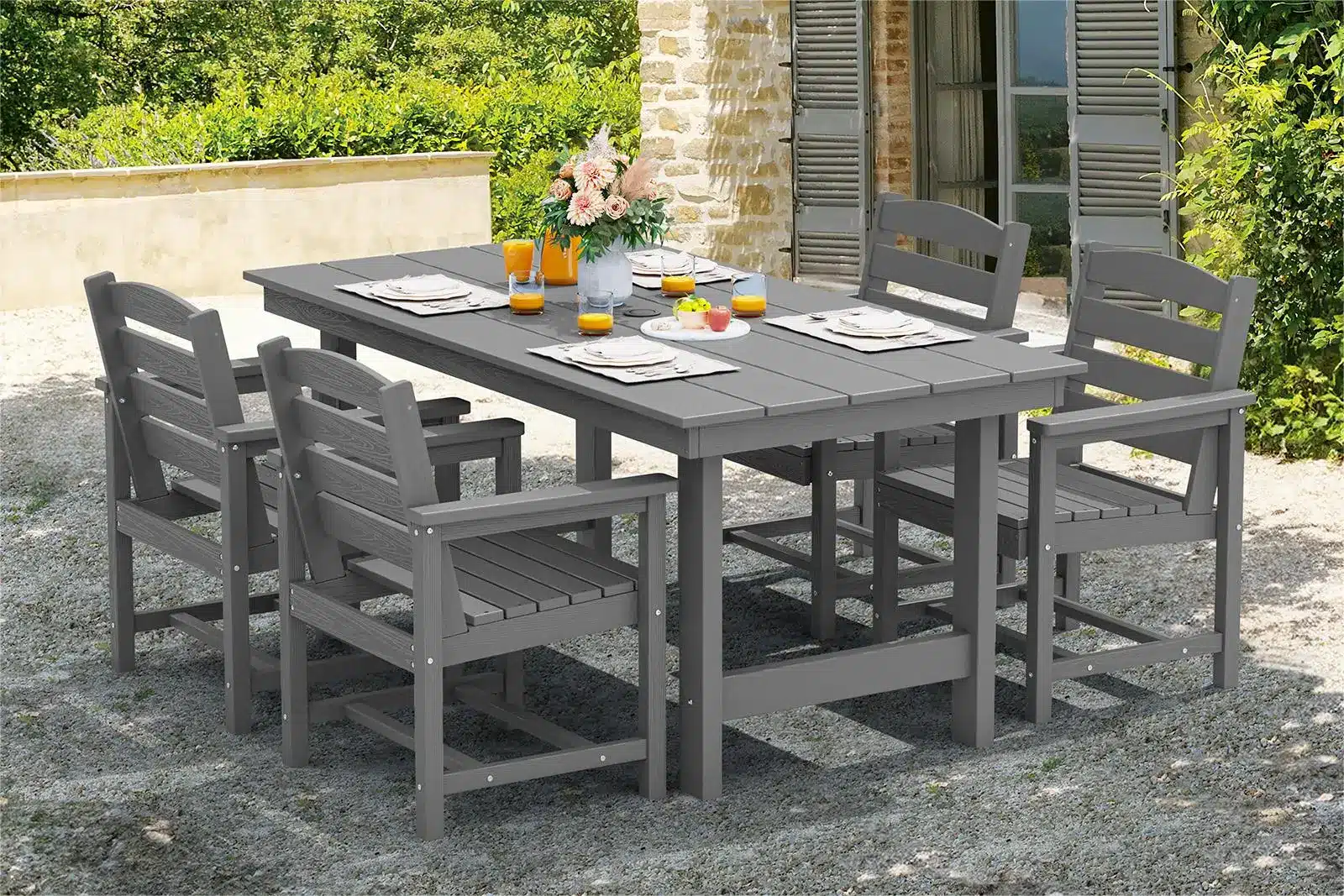 5 Piece Outdoor Dining Set on the Patio