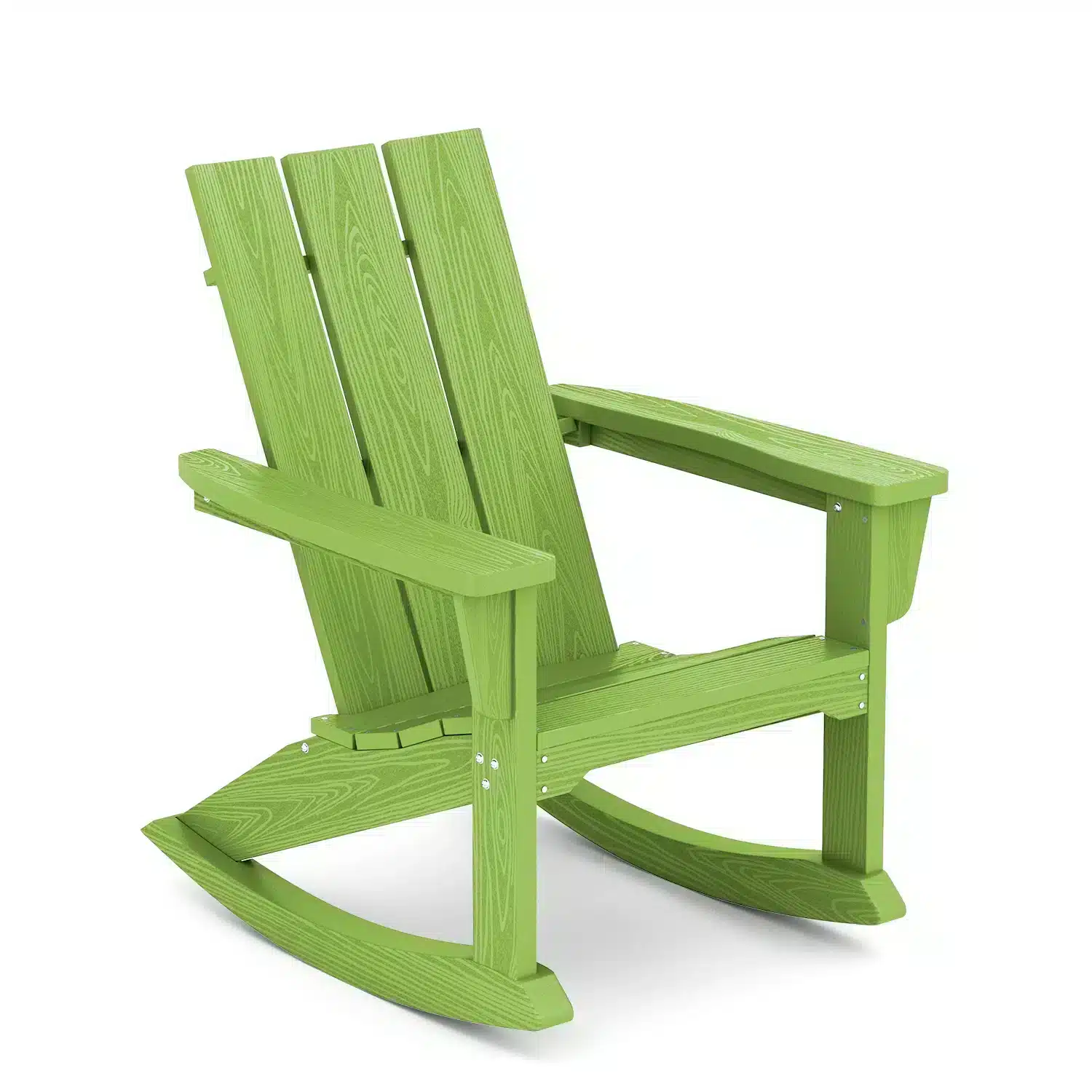 Outdoor Waterproof Poly Modern Adirondack Rocking Chair, Durable Porch Rocker - Apple Green, Aqua Blue, Black, Brown, Coffee, Dark Gray, Dark Green, Navy, White