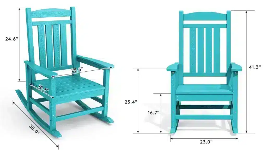 Classic Presidential Rocking Chairs Dimension