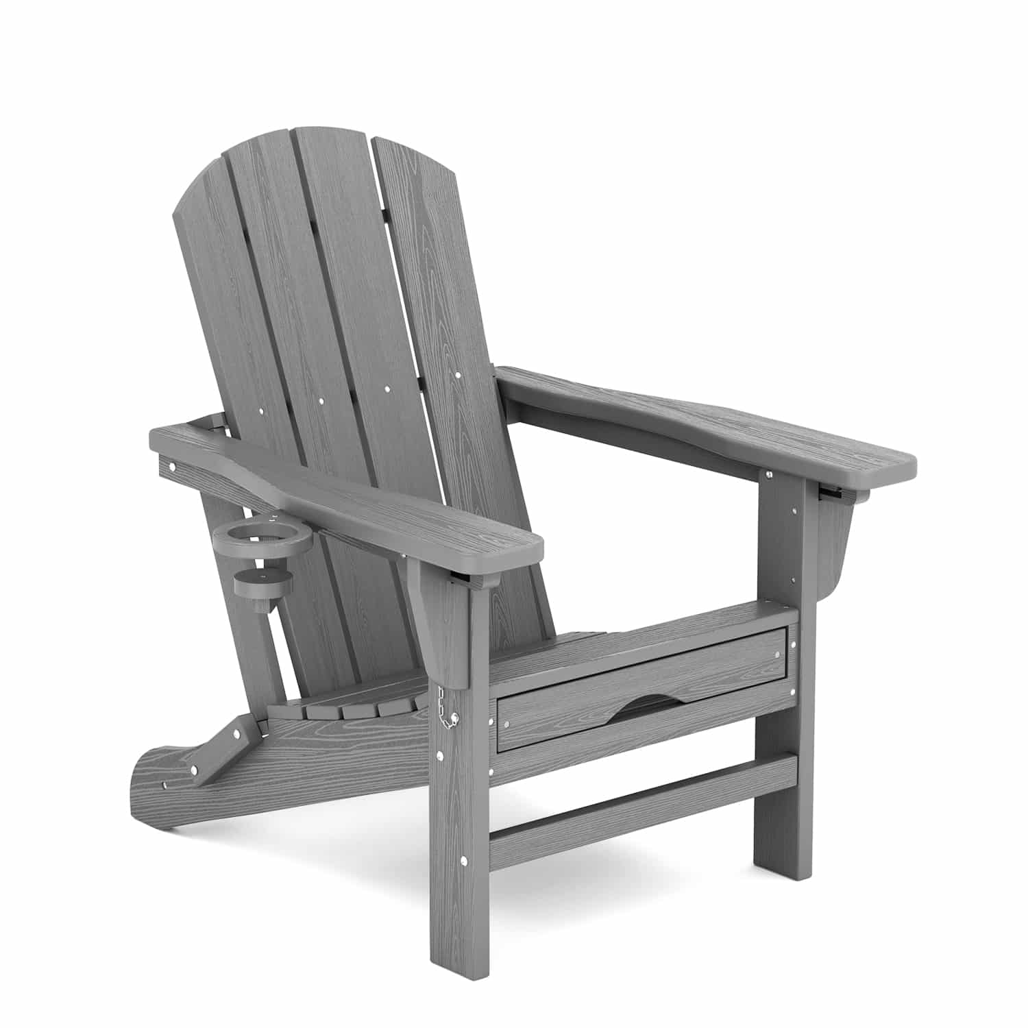 Serwall Dark Gray Adirondack Chair with Ottoman
