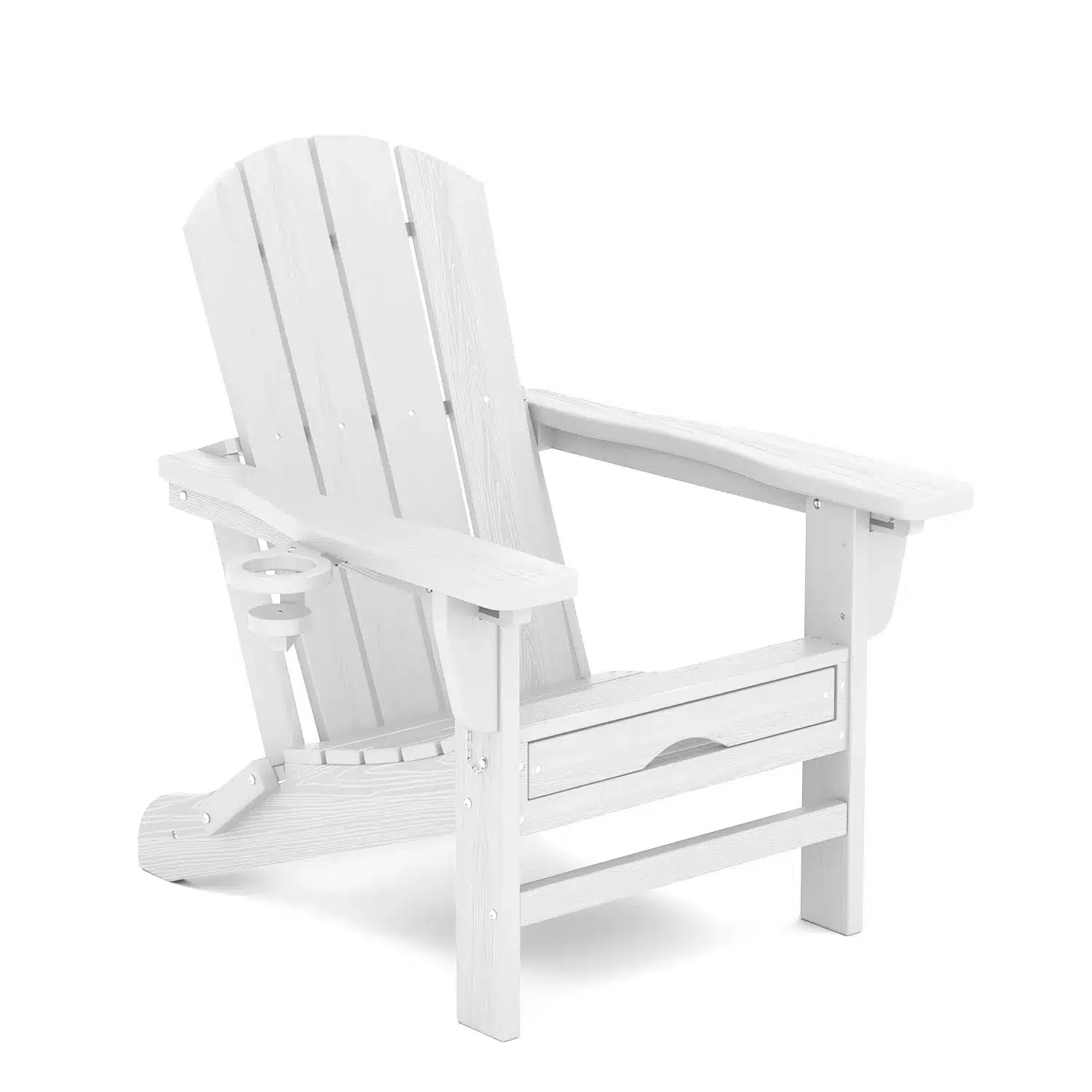reclining folding adirondack chair with ottoman - white Reclining Folding Adirondack Chair with Ottoman - White