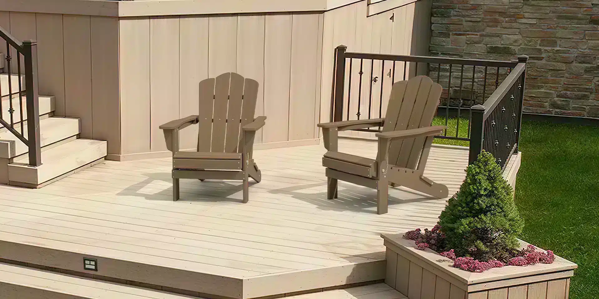 Brown folding Adirondack chair set of 2 on the porch (6)