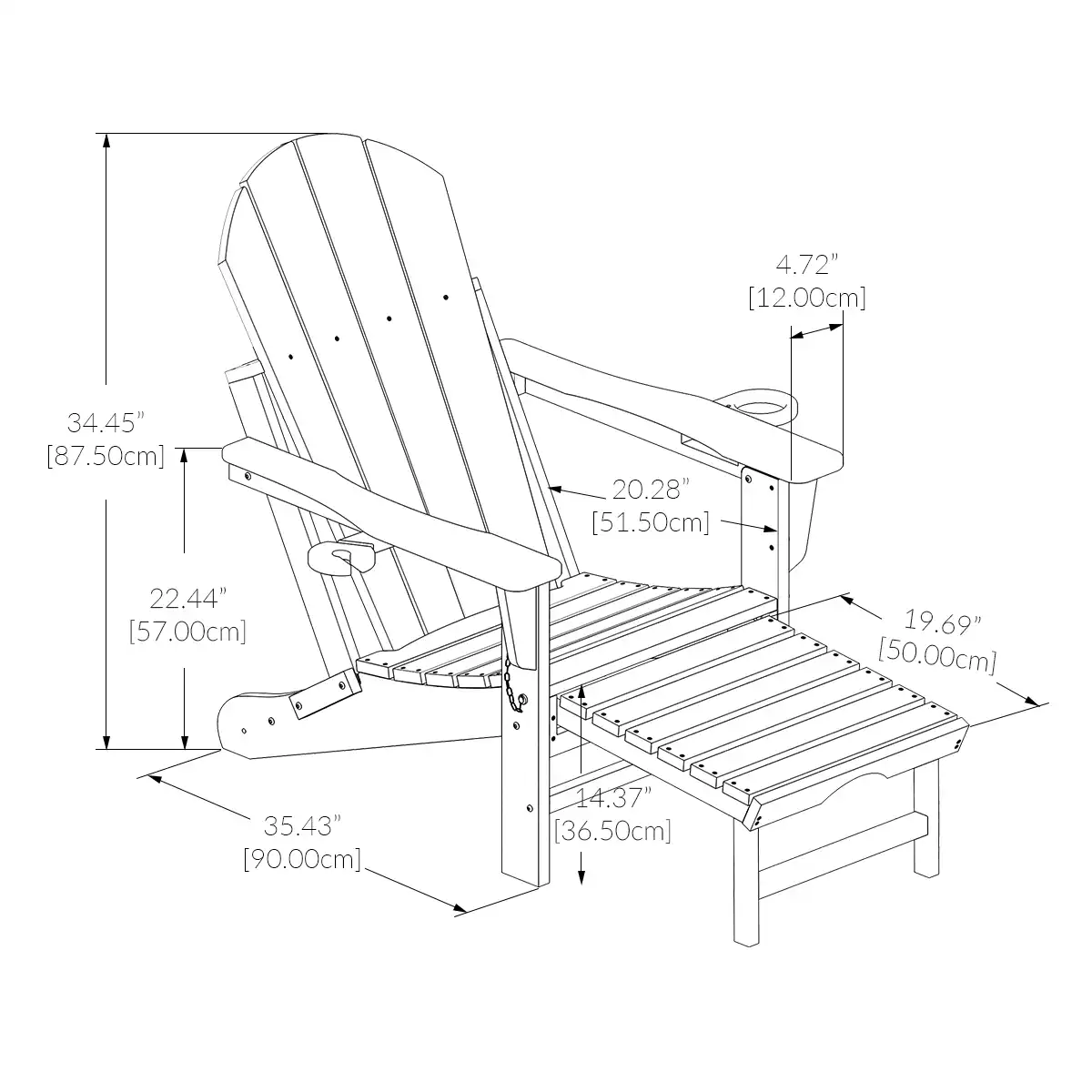 Versatile Adirondack Rocking Chair Dimension