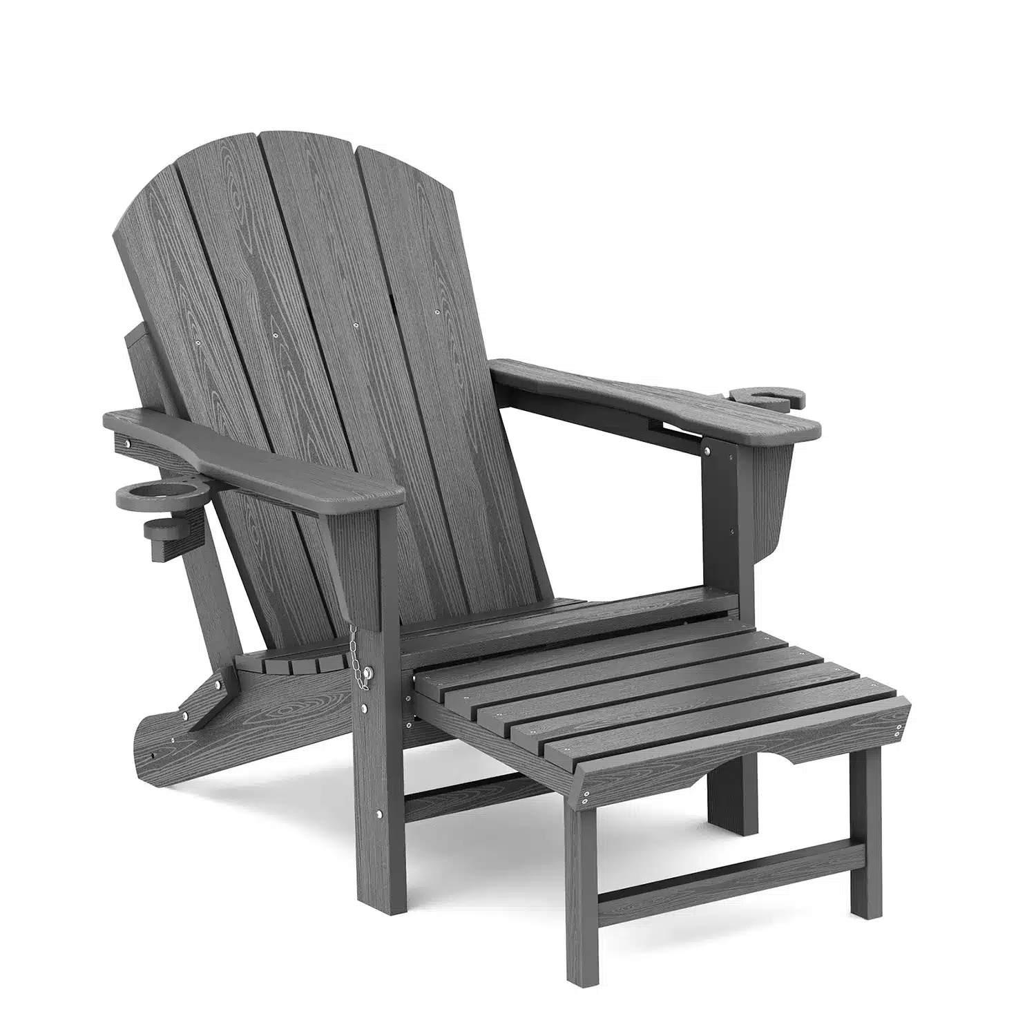 Folding Adirondack Rocking Chair Pull-out Ottoman