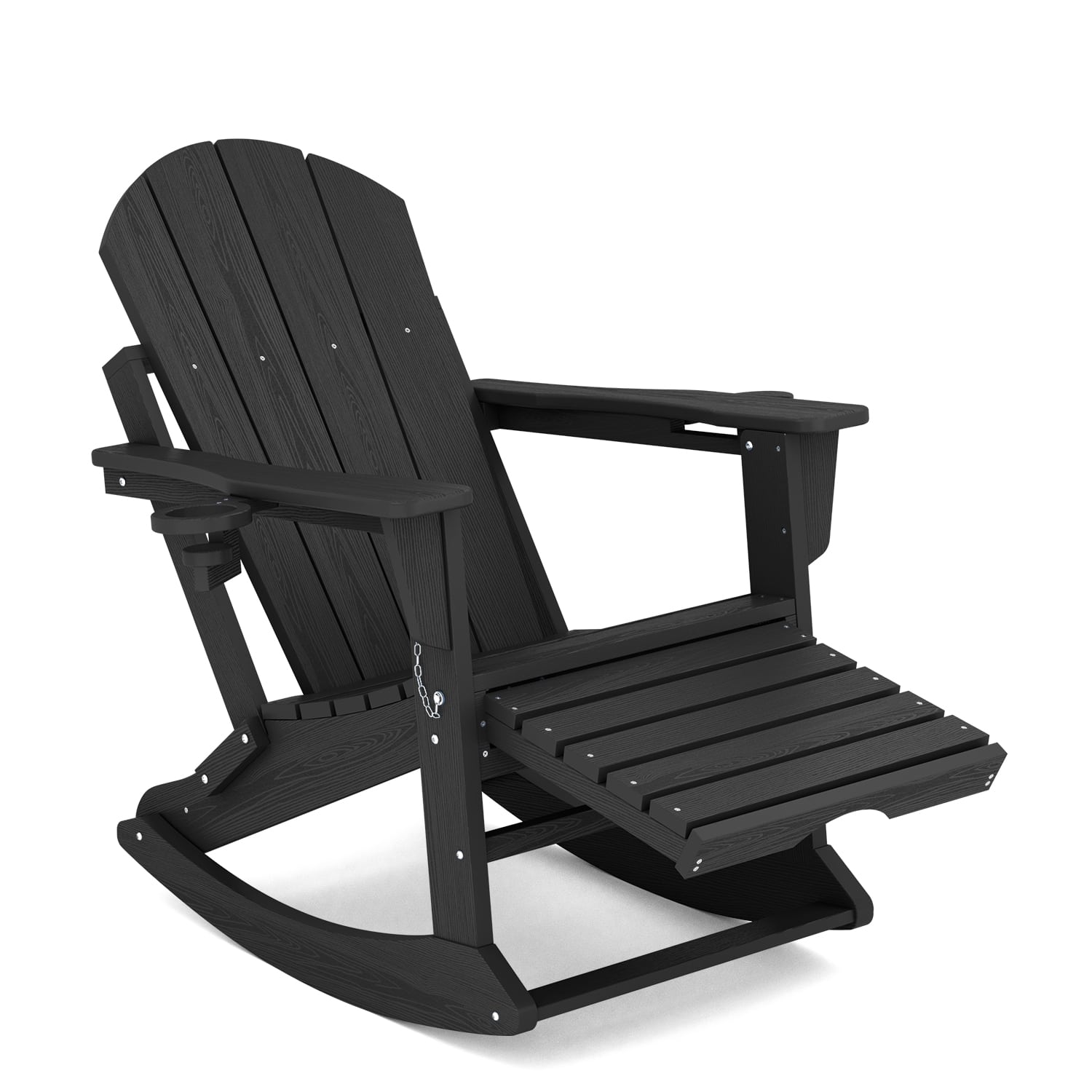 Versatile Folding Adirondack Rocking Chair - Black