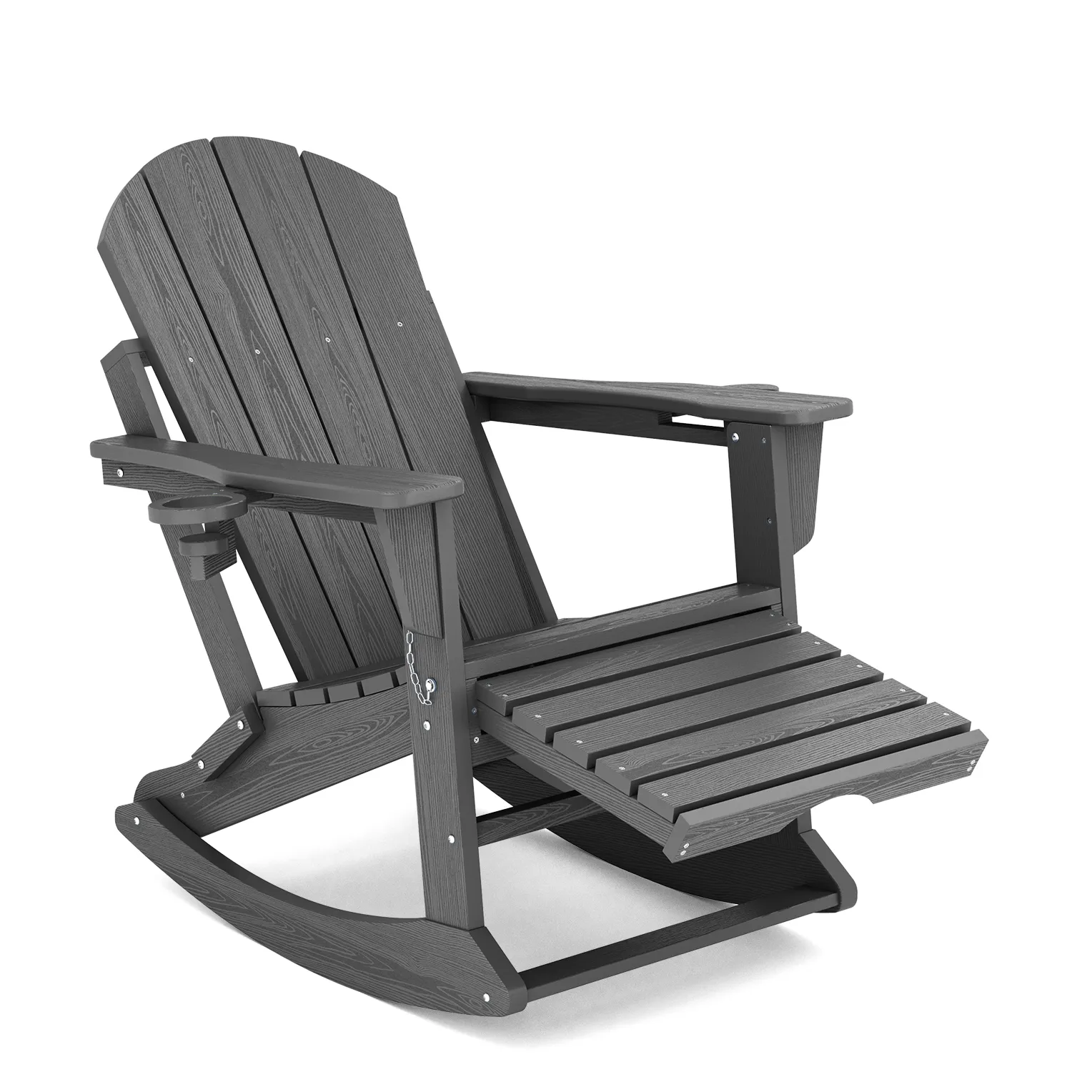 Serwall Dark Gray Folding Adirondack Rokcing Chair
