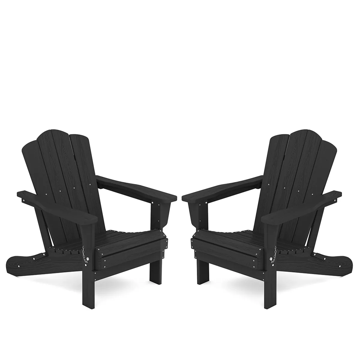 Vintage Poly Folding Adirondack Chairs Set of 2 - Black